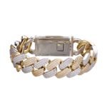 Sterling Silver Moissanite18mm Miami Cuban 8.50 Inch Mens Bracelet RP+GP 17-1/3 Cttw