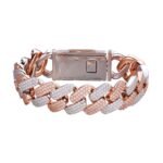 Sterling Silver Moissanite18mm Miami Cuban 8.50 Inch Mens Bracelet RP+PP 17-1/3 Cttw