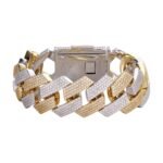 Sterling Silver Moissanite 23mm Miami Cuban 8.50 Inch Mens Bracelet RP+GP 22 Cttw