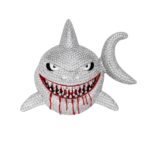 Sterling Silver Round Moissanite Shark Fish Animal Pendant RP 51-3/4 Cttw