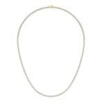 10K Yellow Gold 3mm Round Cvd Diamond 20 Inch Tennis Necklace 17 Cttw