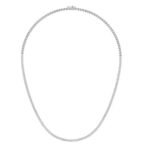 10K White Gold 3mm Round Cvd Diamond 18 Inch Tennis Necklace 15-5/8 Cttw