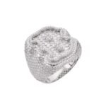 Sterling Silver Round Baugette Moissanite Albhabet B letter Initial SZ 10 Mens Ring RP 7 Cttw