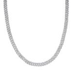 Sterling Silver Moissanite Cuban Chain Necklace 22IN RP 7 Cttw