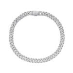 Sterling Silver Moissanite Cuban Chain Bracelet 8 Inch RP 2-7/8 Cttw