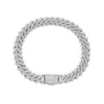 Sterling Silver Round Moissanite 8.5 Inch Snake Cuban Bracelet RP 6-1/6 Cttw