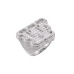 Sterling Silver Round Baugette Moissanite Albhabet W letter Initial SZ 10 Mens Ring RP 8-7/8 Cttw