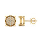 10K Yellow Gold Round Shape Diamond Stud Earrings 1/10 Cttw