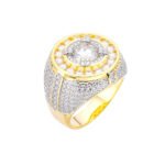 Sterling Silver Moissanite Designer Sz 9 Mens Ring RP+GP 5-3/4 Cttw