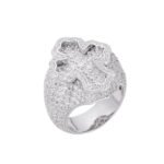 Sterling Silver Round Baguette Moissanite Cross Religious Sz 10 Mens Ring RP 7 Cttw