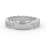 10K White Gold Tw Cuban Baguette Bracelet 8.5Inches  9-1/2 Cttw