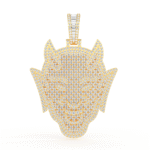10K Yellow Gold Devil Pendant 4-1/2 Cttw