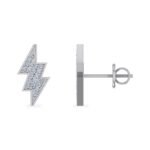 10K White Gold Flash Designer Earrings 1/8 Cttw
