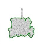 Sterling Silver Round Moissanite Bigg Band Word Pendant RP 8-1/2 Cttw