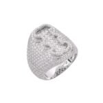 Sterling Silver Round Baugette Moissanite Albhabet I letter Initial SZ 10 Mens Ring RP 6-1/2 Cttw