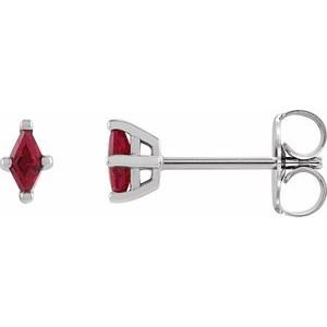 Lozenge 4-Prong Stud Earrings