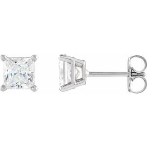 Square 4-Prong Lightweight Stud Earrings
