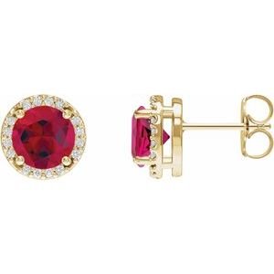 Round Halo-Style Low Stud Earrings