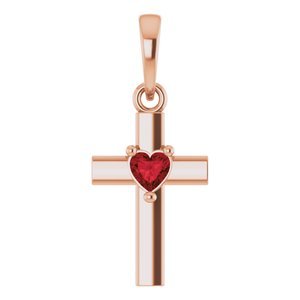 Heart Cross Necklace or Pendant