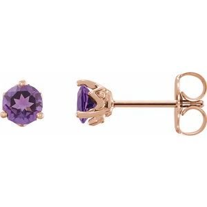 Round 3-Prong Stud Earrings