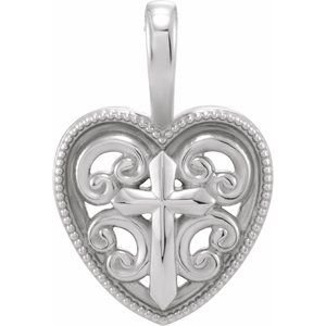Cross and Heart Necklace or Pendant