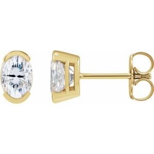 Half-Bezel Solitaire Stud Earrings