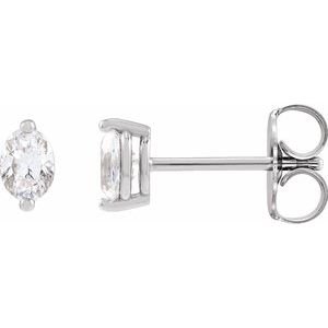 Oval 2-Prong Stud Earrings