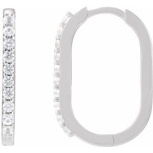 Accented Elongated Hoop Earrings