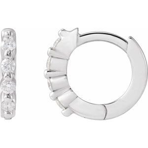 Accented Hinged Hoop Earrings