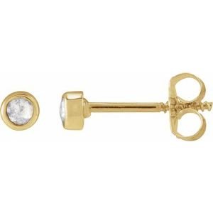 Youth Bezel-Set Stud Earrings
