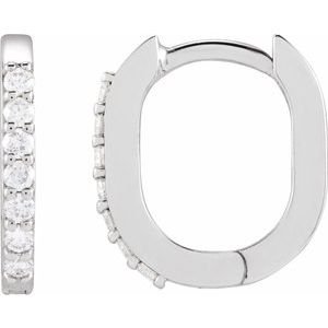 Accented Elongated Hoop Earring