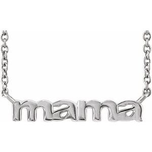 Mama Script Necklace or Center