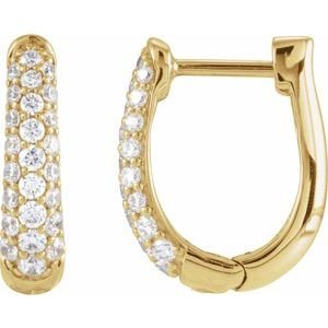 Accented U-Hoop Earrings