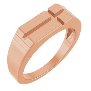 Rectangle Cross Signet Ring