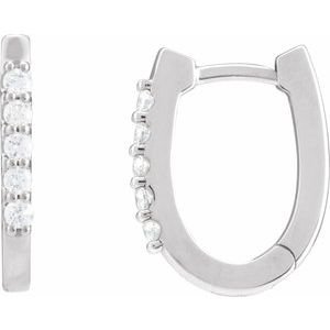 Accented U-Hoop Earrings