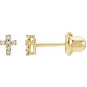 Accented Cross Inverness® Piercing Stud Earrings
