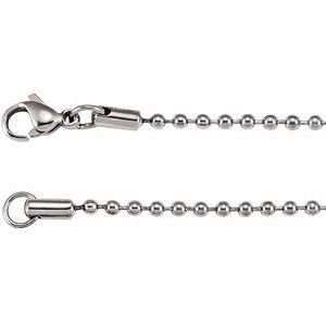 2.4 mm Stainless Steel Hollow Bead Chain