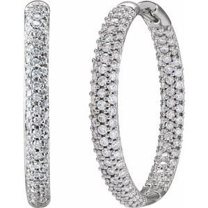 Pavé-Style Inside-Outside Hinged Hoop Earrings