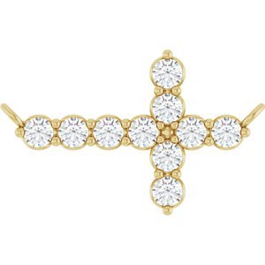 Accented Cross Necklace or Center