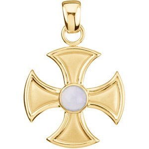 Solitaire Maltese Cross Pendant