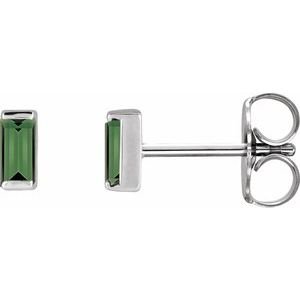 Straight Baguette Channel-Set Stud Earrings