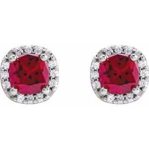 Cushion Halo-Style Stud Earrings - Image 2