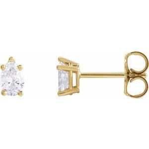 Pear 5-Prong Stud Earrings