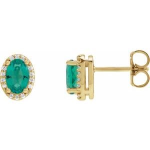 Oval 4-Prong Halo-Style Low Stud Earring