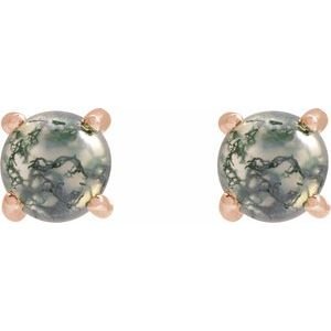 Round 4-Prong Cabochon Earrings - Image 2