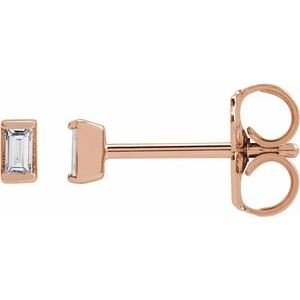 Straight Baguette Channel-Set Stud Earrings