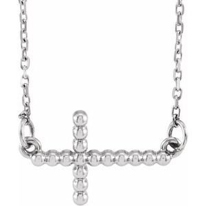 Beaded Sideways Cross Necklace or Center - Image 3