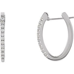 Accented U-Hoop Earrings