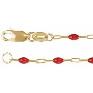 1.6 mm Enamel Bead Paperclip-Style Chain