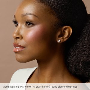 Round Bezel-Set Cocktail-Style Stud Earrings - Image 3